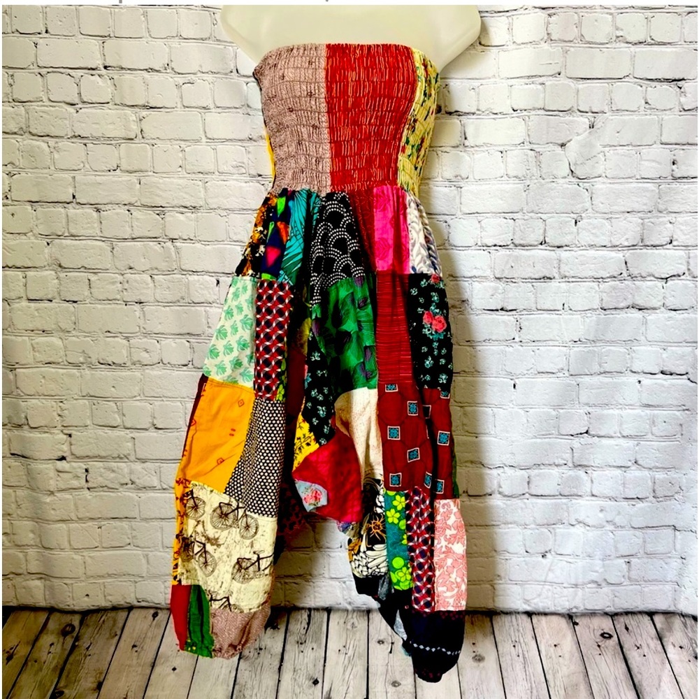 Tribe Azure Patchwork Jumpsuit - image 1